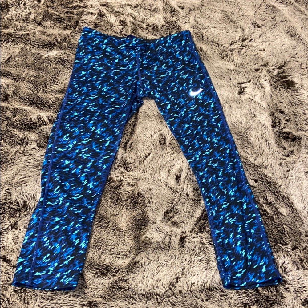 Blue Nike Camo 3/4 leggings